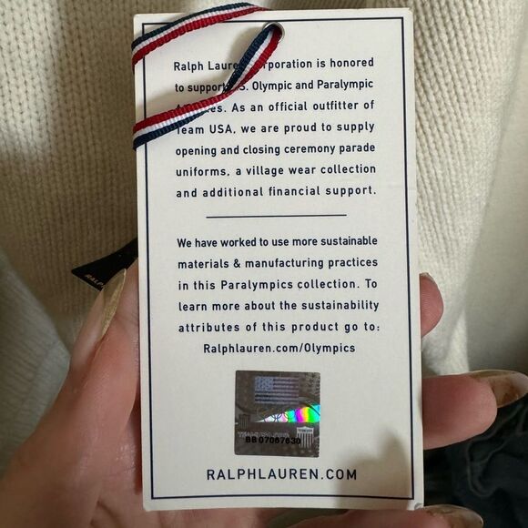 Polo Ralph Lauren Paralympics USA Wool Knit Sweater Sz XXL Colorblock Blue Cream - Picture 4 of 9